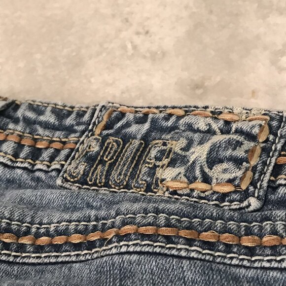 Cruel Girl Shorts Womens 3 Distressed Denim Embroidered Pocket Western Rodeo - Picture 4 of 7